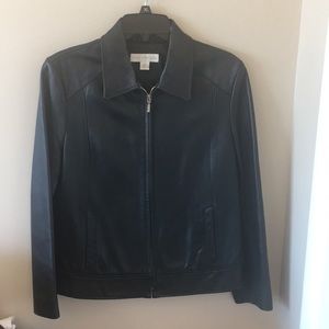 Petite Sophisticate Leather Jacket